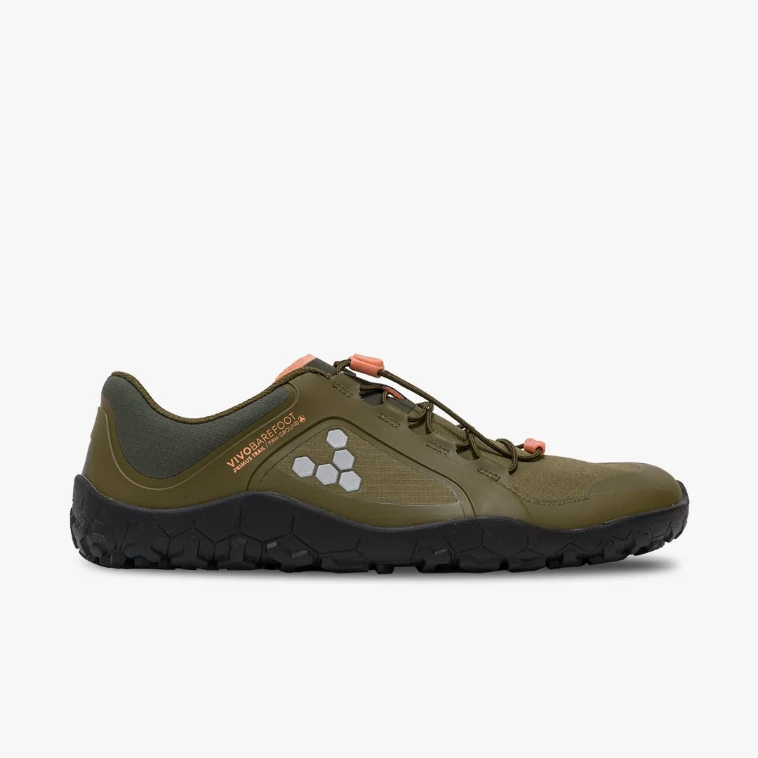 Кроссовки Vivobarefoot Primus Trail III All Weather FG — мужская модель, тёмно-оливковый — фото 1 из 5