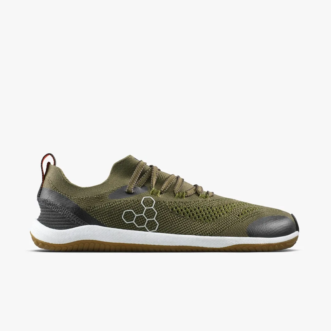 Кроссовки Vivobarefoot Primus Flow Knit — женская модель, тёмно-оливковый