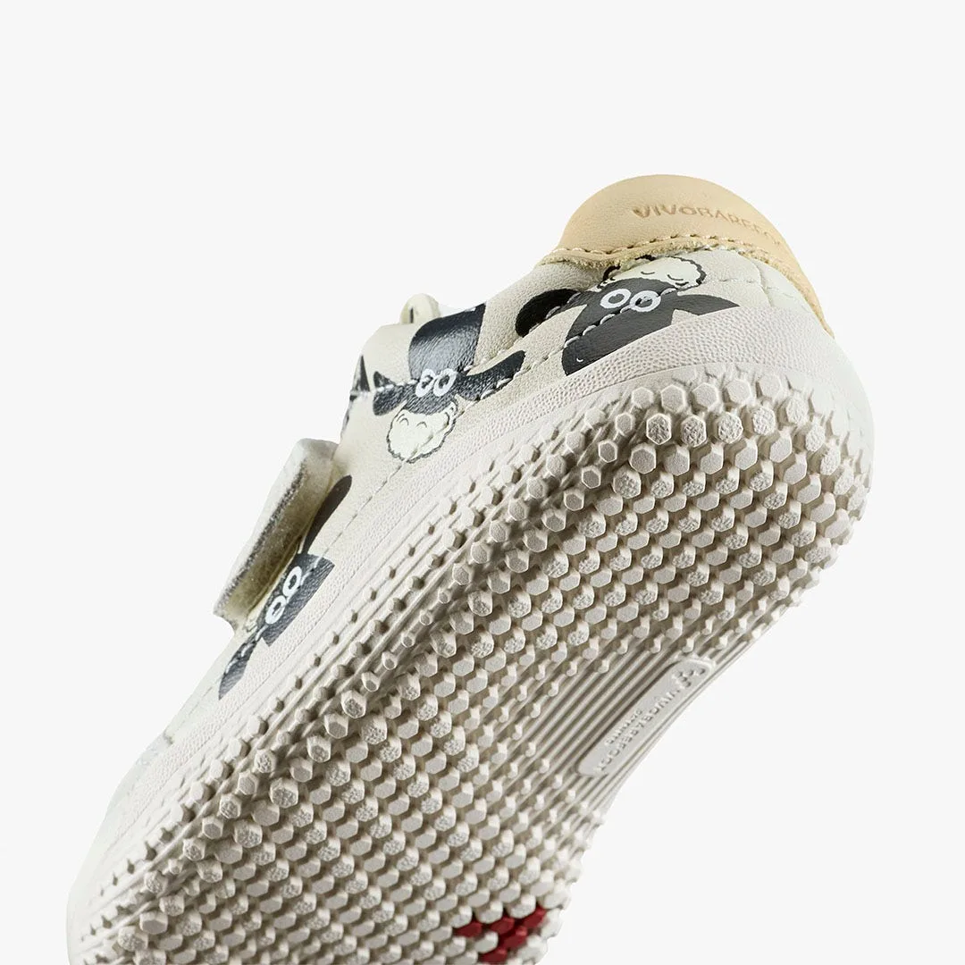 Кроссовки Vivobarefoot Gobi Sneaker — для малышей, белый с принтом «Барашек Шон», фото 7