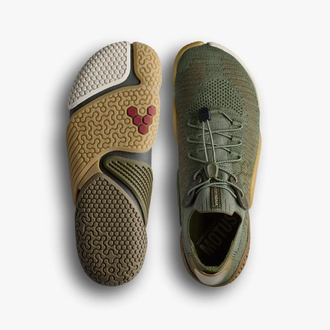 Кроссовки Vivobarefoot Motus Flex Natural — женская модель, мшисто-зелёный, фото 2