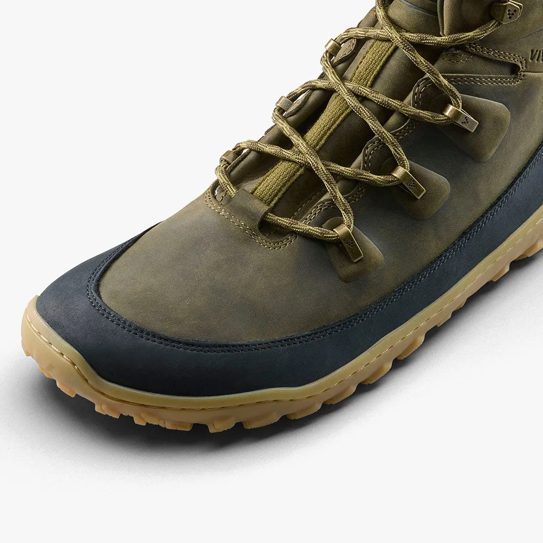 Ботинки Vivobarefoot Tracker Leather AT II — мужская модель, тёмно-оливковый, фото 6