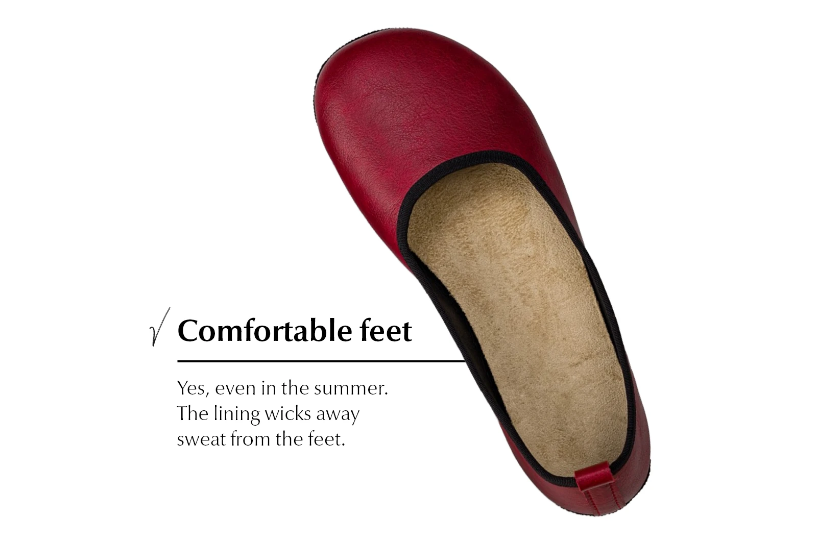 Балетки Ahinsa Ananda Ballet Narrow Barefoot — бордовый, фото 5
